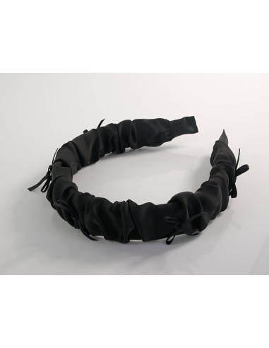 OPASKA do Włosów CZARNY MARSZCZONA Z KOKARDKAMI...
