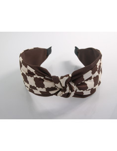 OPASKA do Włosów BRĄZOWY PEPITKA WĘZEŁ / SUPEŁ SATYNA...