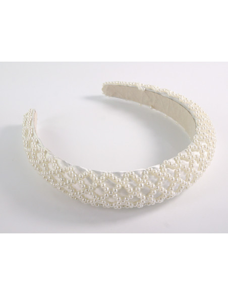 OPASKA do Włosów Z PEREŁKAMI PERŁOWA PERŁY FASCYNATOR Lolita Akcesoria