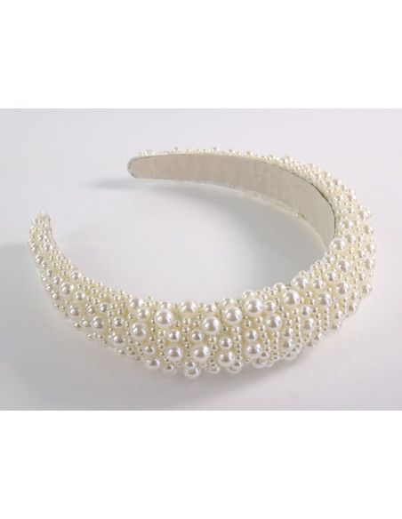 OPASKA do Włosów Z PEREŁKAMI PERŁOWA PERŁY FASCYNATOR  Lolita Akcesoria