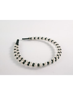 OPASKA do Włosów Z PEREŁKAMI PODWÓJNA PERŁY  Lolita...