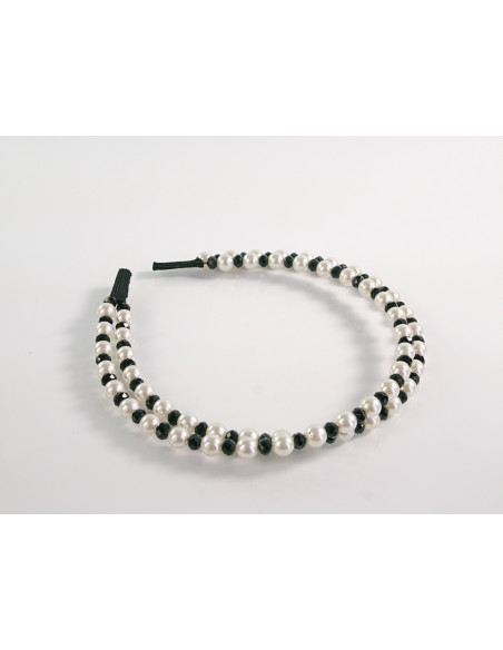 OPASKA do Włosów Z PEREŁKAMI PODWÓJNA PERŁY  Lolita Akcesoria