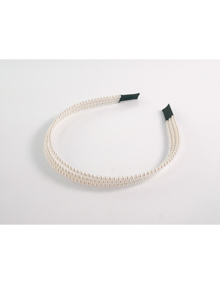 OPASKA do Włosów Z PEREŁKAMI POTRÓJNA PERŁY  Lolita Akcesoria