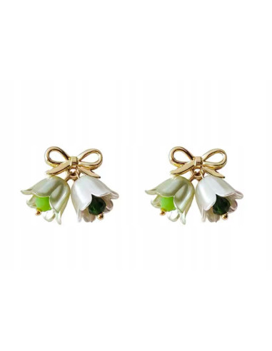 Kolczyki KWIATY KONWALIE BOHO Lolita...