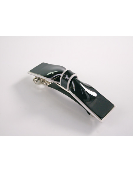 KLAMRA FRANCUSKA KOKARDKA CZARNA  Z LAMÓWKĄ  Lolita Accessories