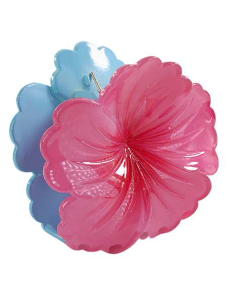 Klamra do Włosów KWIATEK DWUKOLOROWY HIBISKUS   KWIAT Lolita Akcesoria 8 cm