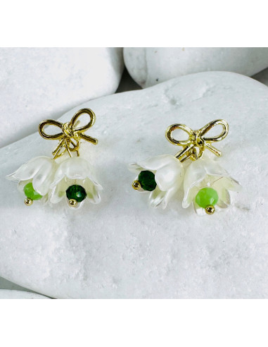 Kolczyki KWIATY KONWALIE BOHO Lolita...