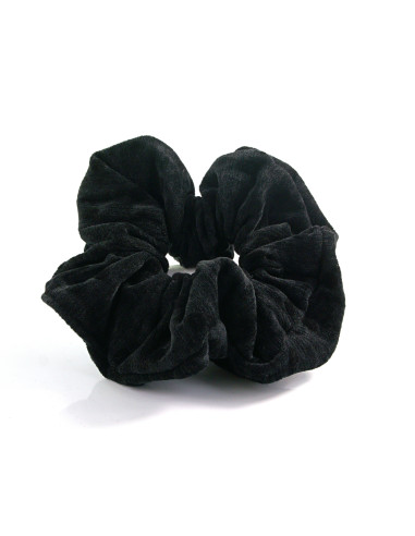 Gumka do włosów Scrunchie aksamitna w KROPKI LOLITA AKCESORIA CZARNY