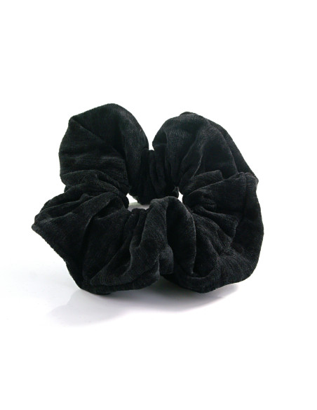 Gumka do włosów Scrunchie aksamitna w KROPKI LOLITA AKCESORIA CZARNY