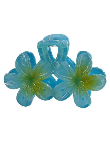 Klamra do Włosów HAWAJSKI PODWÓJNY KWIATEK  ECARLA Lolita Akcesoria 8 cm