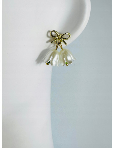 Kolczyki KWIATY KONWALIE BOHO Lolita...