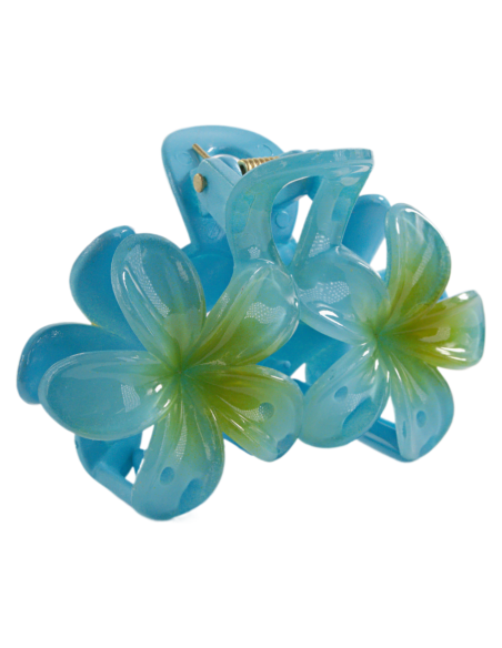 Klamra do Włosów HAWAJSKI PODWÓJNY KWIATEK  ECARLA Lolita Akcesoria 8 cm