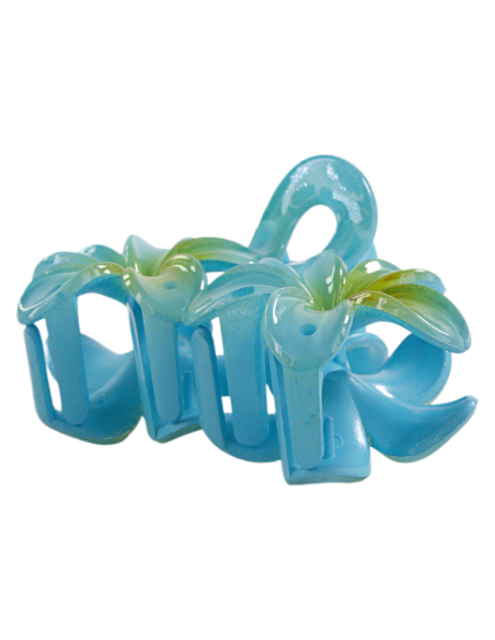 Klamra do Włosów HAWAJSKI PODWÓJNY KWIATEK  ECARLA Lolita Akcesoria 8 cm