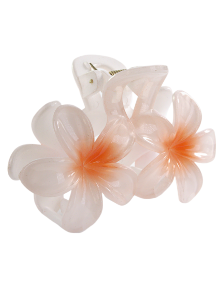 Klamra do Włosów HAWAJSKI PODWÓJNY KWIATEK  ECARLA Lolita Akcesoria 8 cm