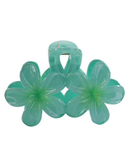 Klamra do Włosów HAWAJSKI PODWÓJNY KWIATEK  ECARLA Lolita Akcesoria 8 cm