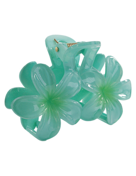 Klamra do Włosów HAWAJSKI PODWÓJNY KWIATEK  ECARLA Lolita Akcesoria 8 cm