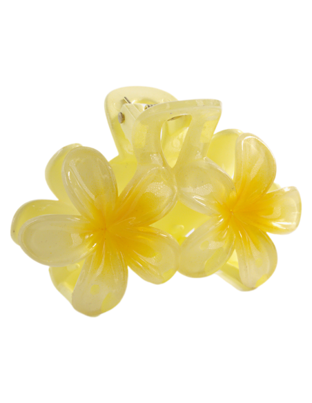 Klamra do Włosów HAWAJSKI PODWÓJNY KWIATEK  ECARLA Lolita Akcesoria 8 cm