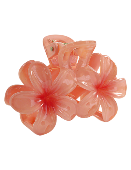 Klamra do Włosów HAWAJSKI PODWÓJNY KWIATEK  ECARLA Lolita Akcesoria 8 cm