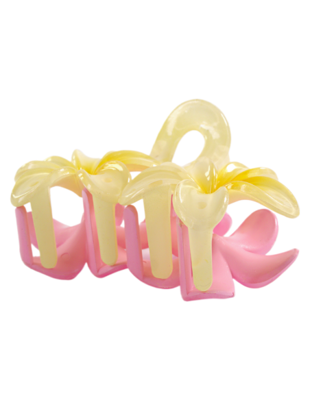 Klamra do Włosów HAWAJSKI PODWÓJNY KWIATEK  ECARLA Lolita Akcesoria 8 cm