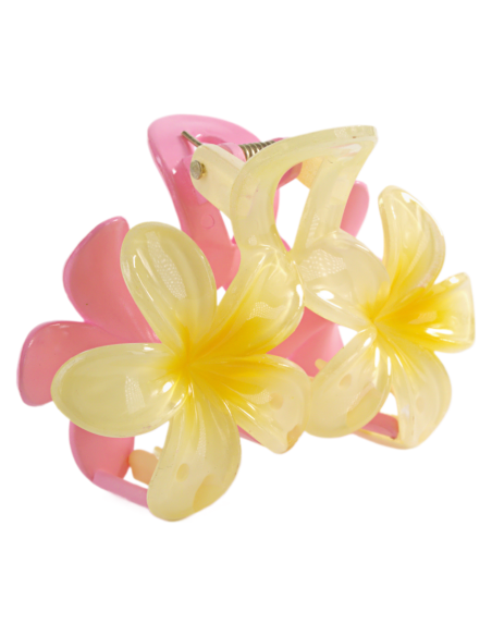 Klamra do Włosów HAWAJSKI PODWÓJNY KWIATEK  ECARLA Lolita Akcesoria 8 cm