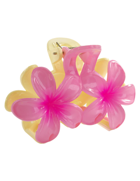 Klamra do Włosów HAWAJSKI PODWÓJNY KWIATEK  ECARLA Lolita Akcesoria 8 cm