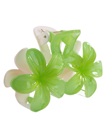 Klamra do Włosów HAWAJSKI PODWÓJNY KWIATEK  ECARLA Lolita Akcesoria 8 cm