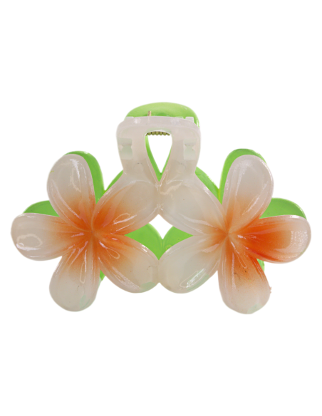 Klamra do Włosów HAWAJSKI PODWÓJNY KWIATEK  ECARLA Lolita Akcesoria 8 cm