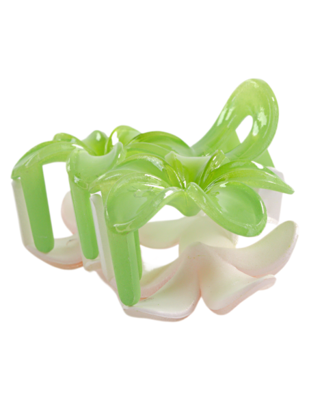 Klamra do Włosów HAWAJSKI PODWÓJNY KWIATEK  ECARLA Lolita Akcesoria 8 cm