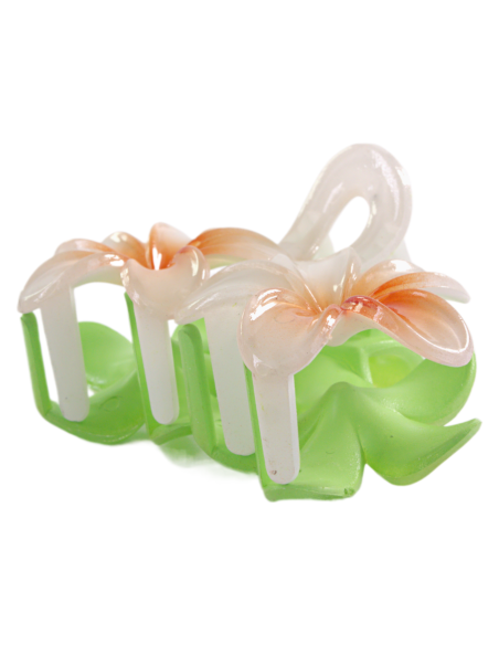 Klamra do Włosów HAWAJSKI PODWÓJNY KWIATEK  ECARLA Lolita Akcesoria 8 cm