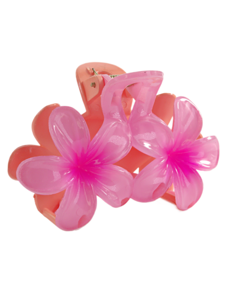 Klamra do Włosów HAWAJSKI PODWÓJNY KWIATEK  ECARLA Lolita Akcesoria 8 cm