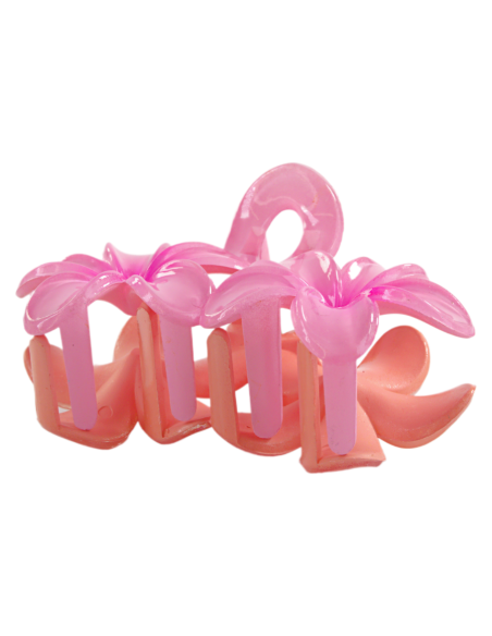 Klamra do Włosów HAWAJSKI PODWÓJNY KWIATEK  ECARLA Lolita Akcesoria 8 cm