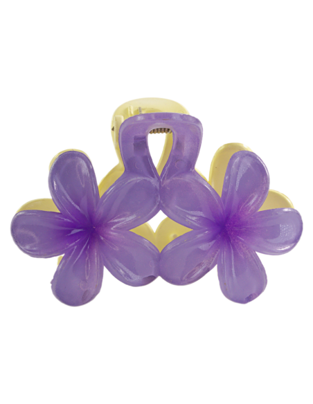 Klamra do Włosów HAWAJSKI PODWÓJNY KWIATEK  ECARLA Lolita Akcesoria 8 cm