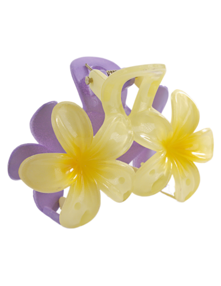 Klamra do Włosów HAWAJSKI PODWÓJNY KWIATEK  ECARLA Lolita Akcesoria 8 cm