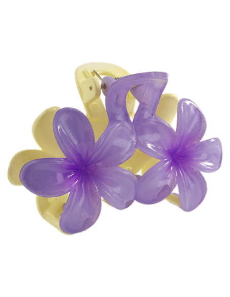 Klamra do Włosów HAWAJSKI PODWÓJNY KWIATEK  ECARLA Lolita Akcesoria 8 cm