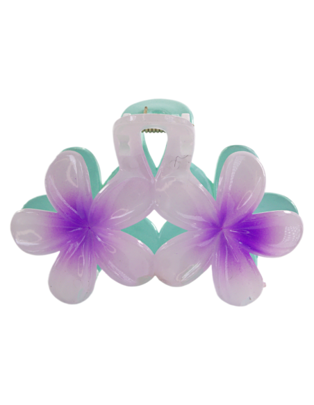 Klamra do Włosów HAWAJSKI PODWÓJNY KWIATEK  ECARLA Lolita Akcesoria 8 cm