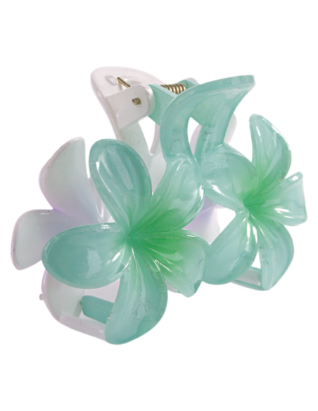 Klamra do Włosów HAWAJSKI PODWÓJNY KWIATEK  ECARLA Lolita Akcesoria 8 cm