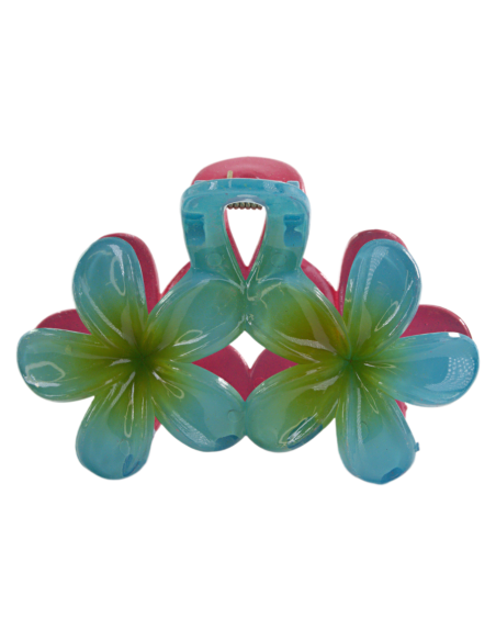 Klamra do Włosów HAWAJSKI PODWÓJNY KWIATEK  ECARLA Lolita Akcesoria 8 cm