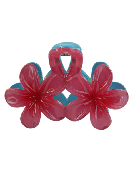 Klamra do Włosów HAWAJSKI PODWÓJNY KWIATEK  ECARLA Lolita Akcesoria 8 cm