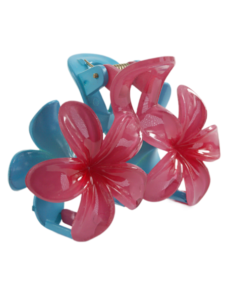 Klamra do Włosów HAWAJSKI PODWÓJNY KWIATEK  ECARLA Lolita Akcesoria 8 cm