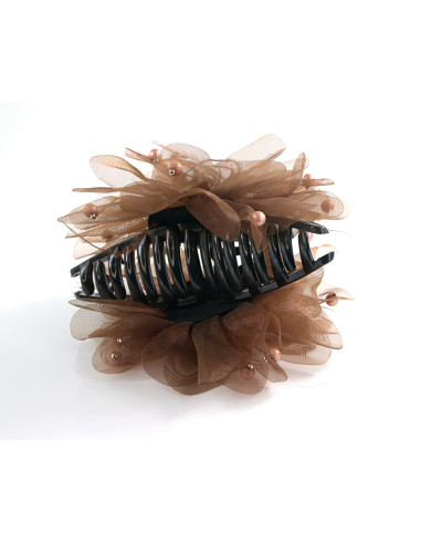 Klamra do Włosów WIECZOROWA BRĄZOWY  KWIAT...