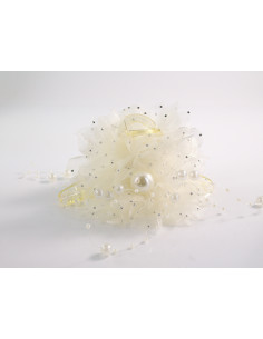 Klamra do Włosów WIECZOROWA BIAŁY ECRU KWIAT MOCCA...