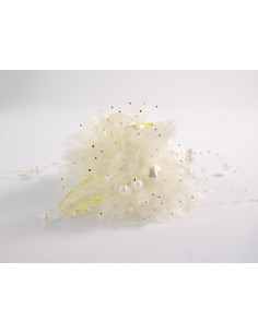 Klamra do Włosów WIECZOROWA BIAŁY ECRU KWIAT MOCCA... 2