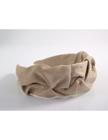 OPASKA do Włosów NATURA BEŻOWY MARSZCZONA Z DŻETAMI Lolita Akcesoria