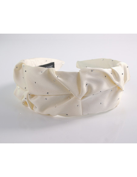 OPASKA do Włosów NATURA BIAŁY ECRU  MARSZCZONA Z DŻETAMI Lolita Akcesoria