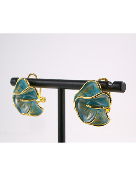 Kolczyki TURKUSOWE Asymetryczne  LOLITA AKCESORIA srebrny sztyft 925