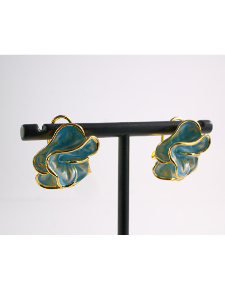 Kolczyki TURKUSOWE Asymetryczne  LOLITA AKCESORIA srebrny sztyft 925