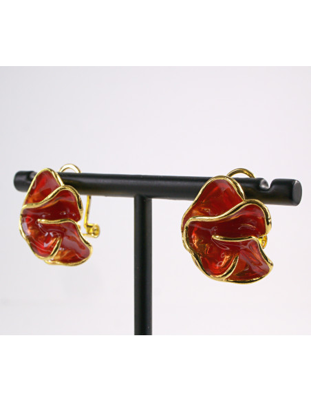 Kolczyki CZERWONY  Asymetryczne  LOLITA AKCESORIA srebrny sztyft 925