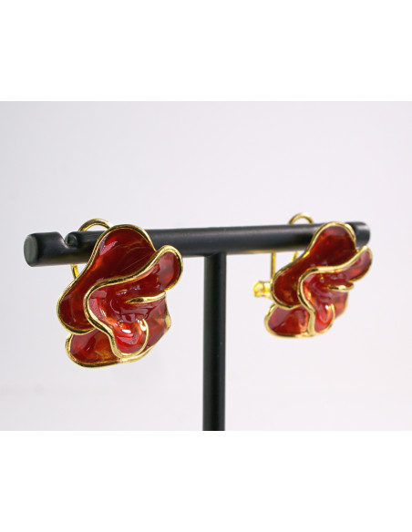 Kolczyki CZERWONY  Asymetryczne  LOLITA AKCESORIA srebrny sztyft 925