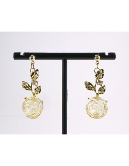 Kolczyki ZŁOTE RÓŻE RÓŻYCZKI ZŁOTA RÓŻA LOLITA AKCESORIA srebrny sztyft 925