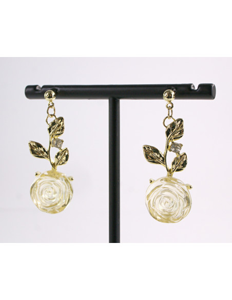 Kolczyki ZŁOTE RÓŻE RÓŻYCZKI ZŁOTA RÓŻA LOLITA AKCESORIA srebrny sztyft 925